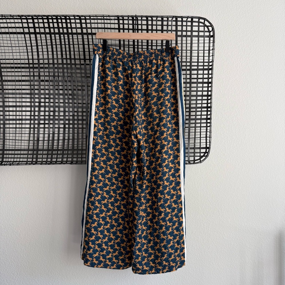 Anthropologie Maeve The Brooklin Tie-Front Printed Pull-On Pants horse print - Picture 8 of 8